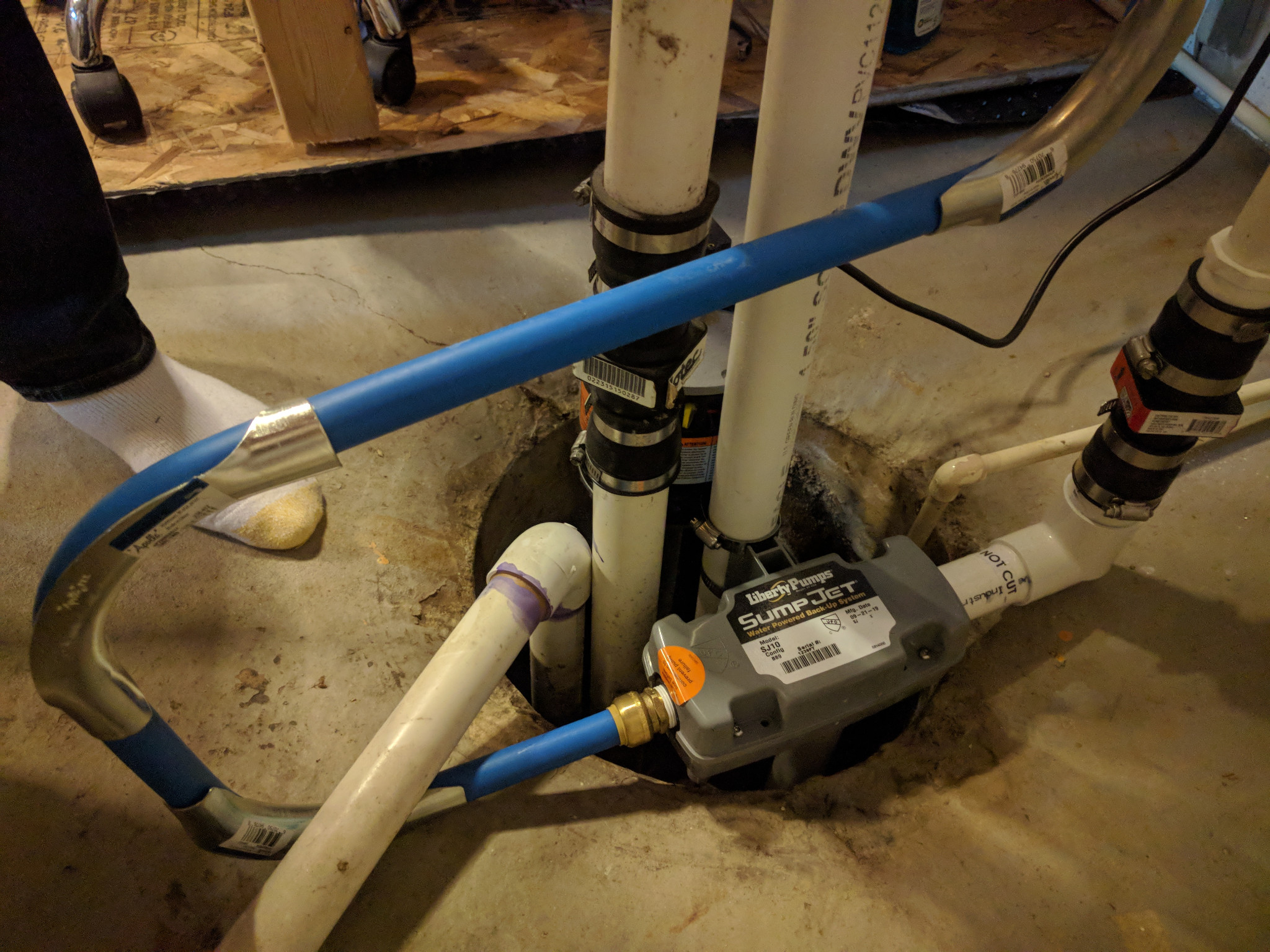 Water Powered Jet-Pump Backup Sump