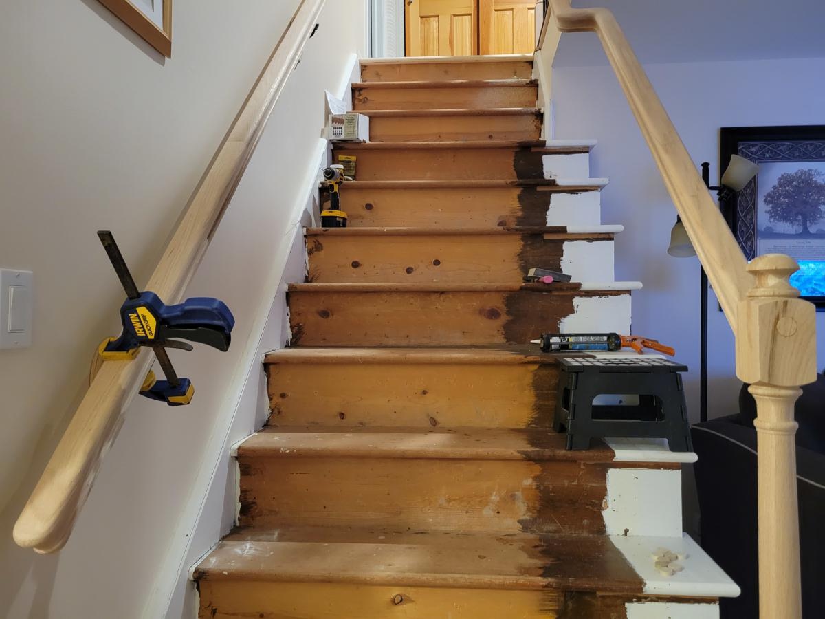 Prep for mounting the straight Railing