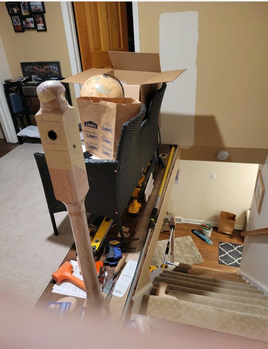 Setting the top Newel Post